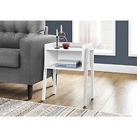 Table de bout rectangulaire contemporaine avec tablette de Monarch - Blanc