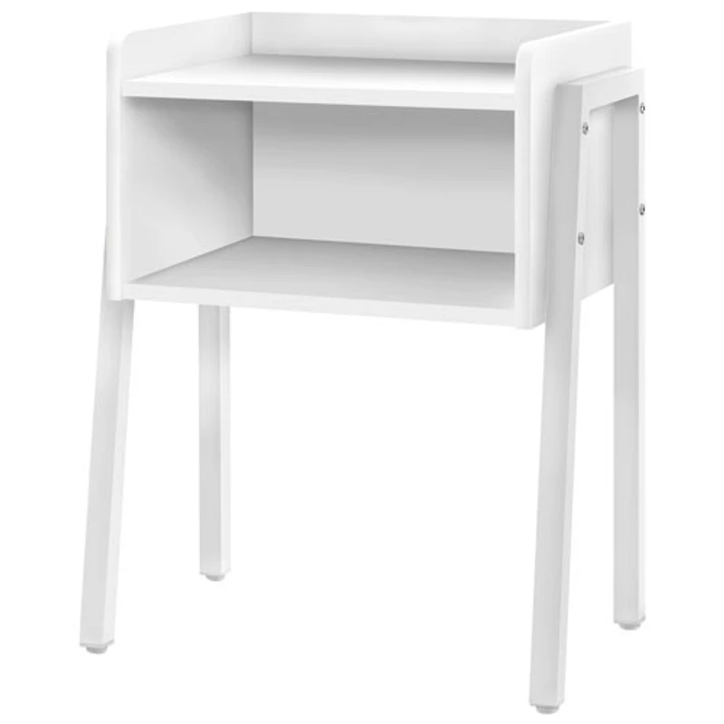 Table de bout rectangulaire contemporaine avec tablette de Monarch - Blanc