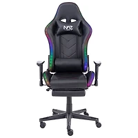 Fauteuil de jeu ergonomique à dossier haut en similicuir série Ultimate de Naz - Noir