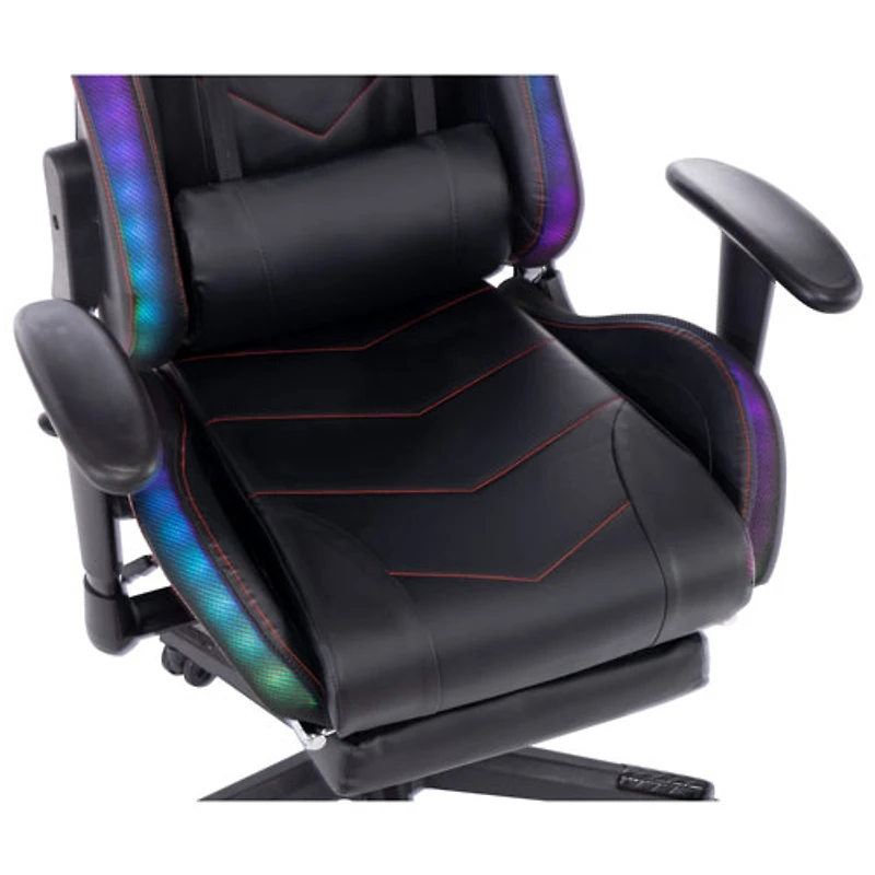 Fauteuil de jeu ergonomique à dossier haut en similicuir série Ultimate de Naz - Noir