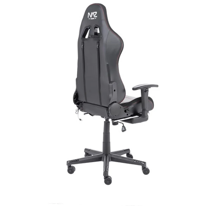 Fauteuil de jeu ergonomique à dossier haut en similicuir série Ultimate de Naz - Noir