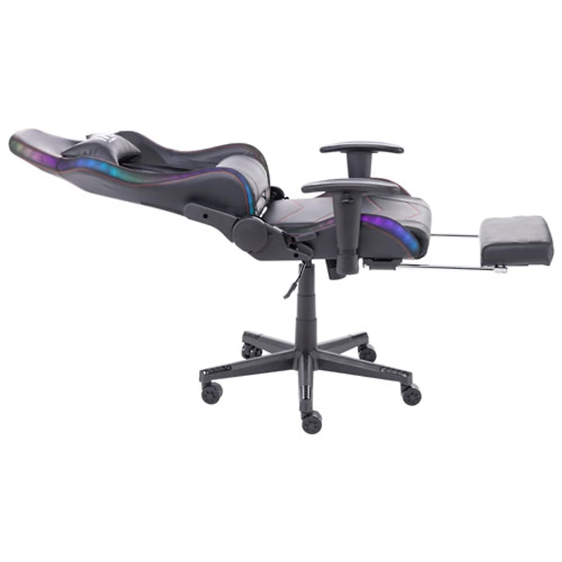 Fauteuil de jeu ergonomique à dossier haut en similicuir série Ultimate de Naz - Noir