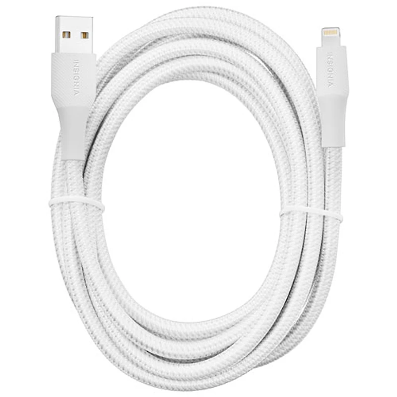 Insignia 3m (10 ft.) Braided Lightning to USB-A Cable - Moon Grey