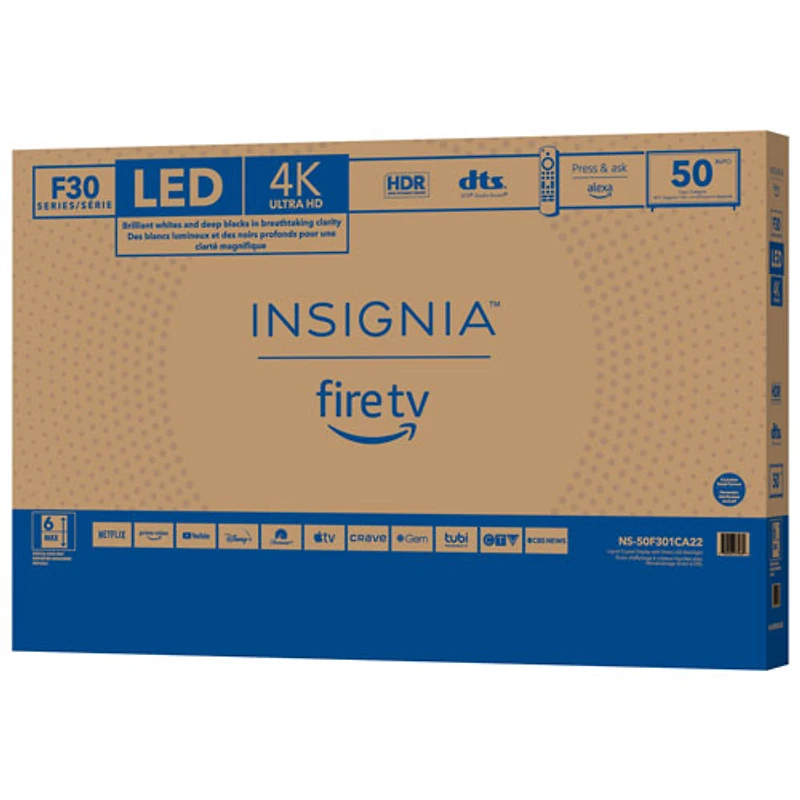 Téléviseur int. HDR ACL UHD 4K 50 po Insignia (NS-50F301CA22) - Éd. Fire TV - 2020 - Exclusivité BBY