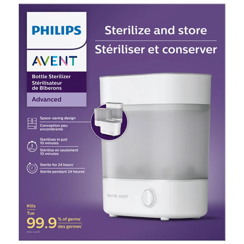 Stérilisateur électrique à vapeur Avent Advanced de Philips (SCF291/00) - Blanc