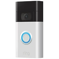 Sonnette de porte vidéo Wi-Fi de Ring (2e génération) - Nickel satiné