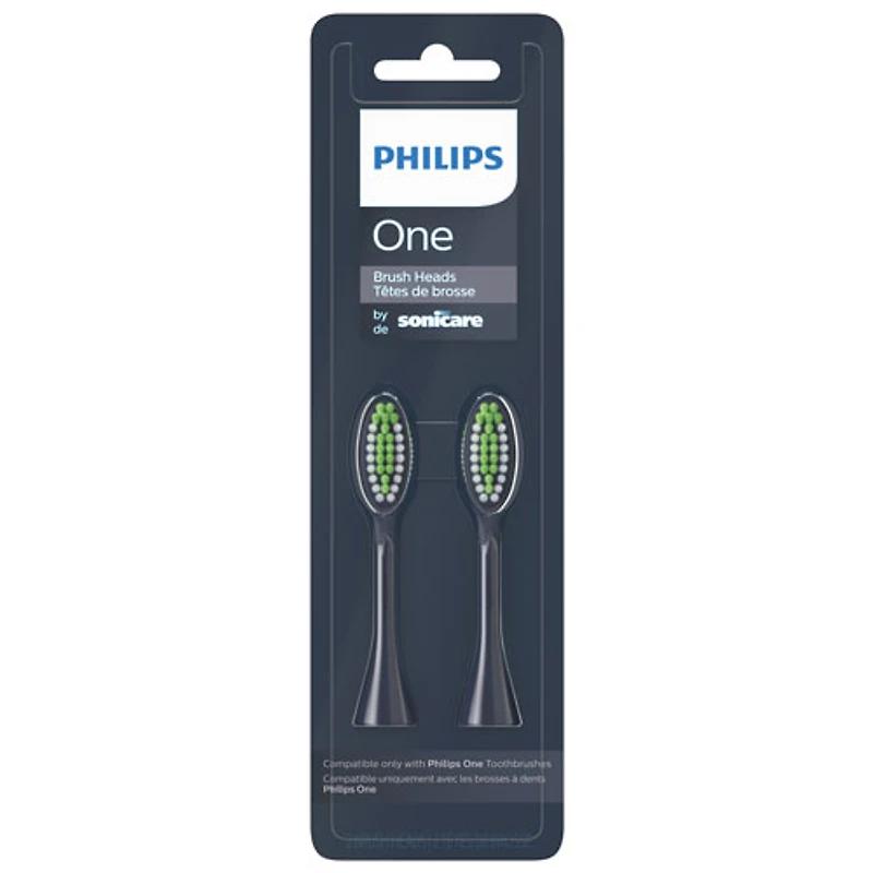 Tête de brosse à dents de rechange Philips One de Sonicare (BH1022/04) - Paq. 2 - Bleu minuit