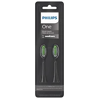 Tête de brosse à dents de rechange Philips One de Sonicare (BH1022/06) - Paq. 2 - Noir