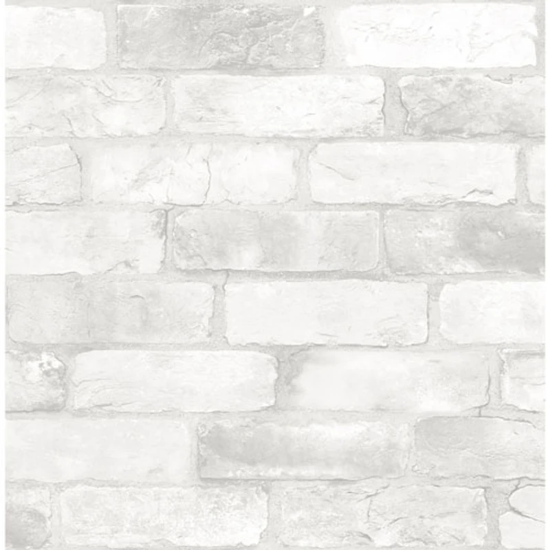 Papier peint autocollant à motif de briques de NuWallpaper - Blanc