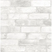 Papier peint autocollant à motif de briques de NuWallpaper - Blanc