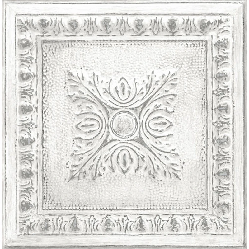 Papier peint autocollant Reclaimed Tin de NuWallpaper - Gris