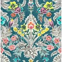 Papier peint autocollant Summer Love Teal de NuWallpaper