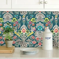 Papier peint autocollant Summer Love Teal de NuWallpaper