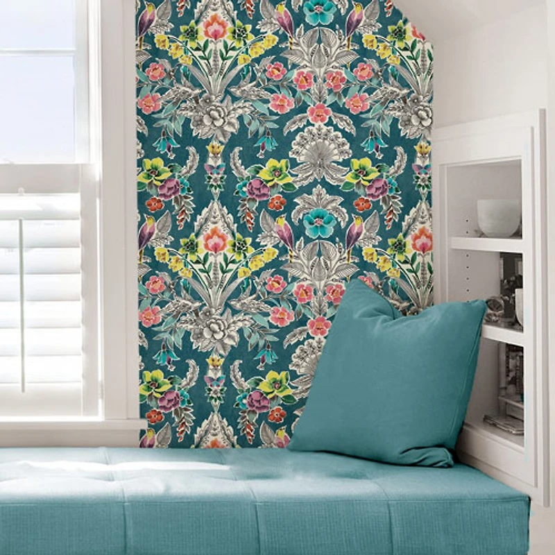 Papier peint autocollant Summer Love Teal de NuWallpaper
