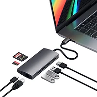Satechi V2 8-Port USB-C Multi-Port Adapter with 4K HDMI & Ethernet (ST-TCMA2M) - Space Grey