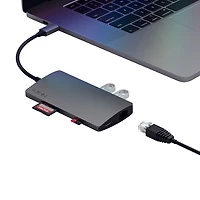 Satechi V2 8-Port USB-C Multi-Port Adapter with 4K HDMI & Ethernet (ST-TCMA2M) - Space Grey