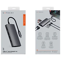 Satechi V2 8-Port USB-C Multi-Port Adapter with 4K HDMI & Ethernet (ST-TCMA2M) - Space Grey