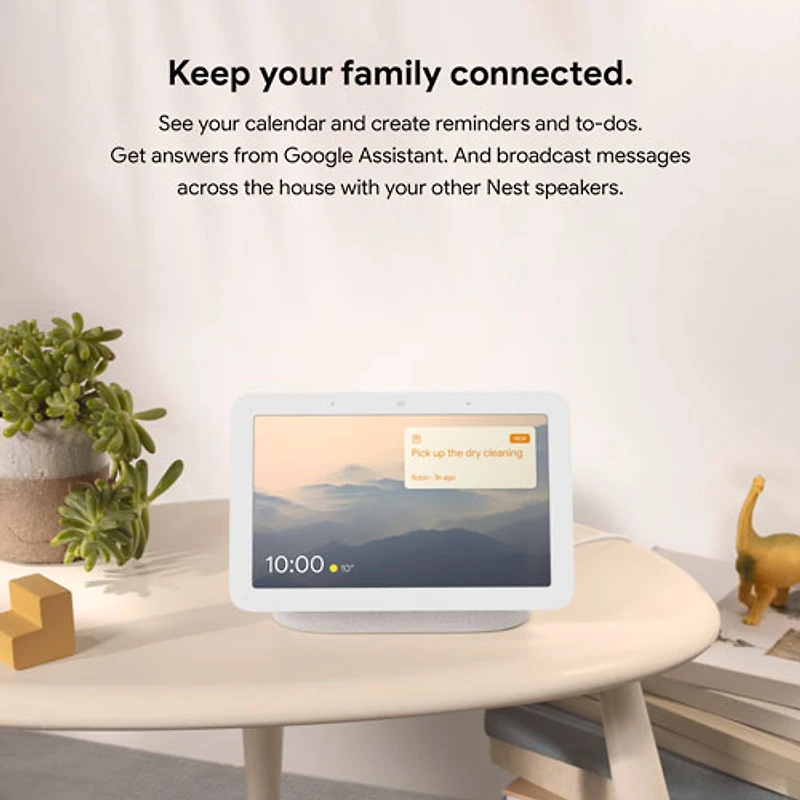 cran intelligent Nest Hub de Google (2e gén.) avec Assistant Google