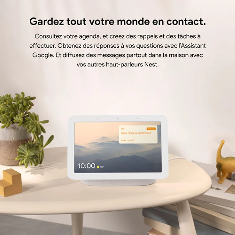 cran intelligent Nest Hub de Google (2e gén.) avec Assistant Google