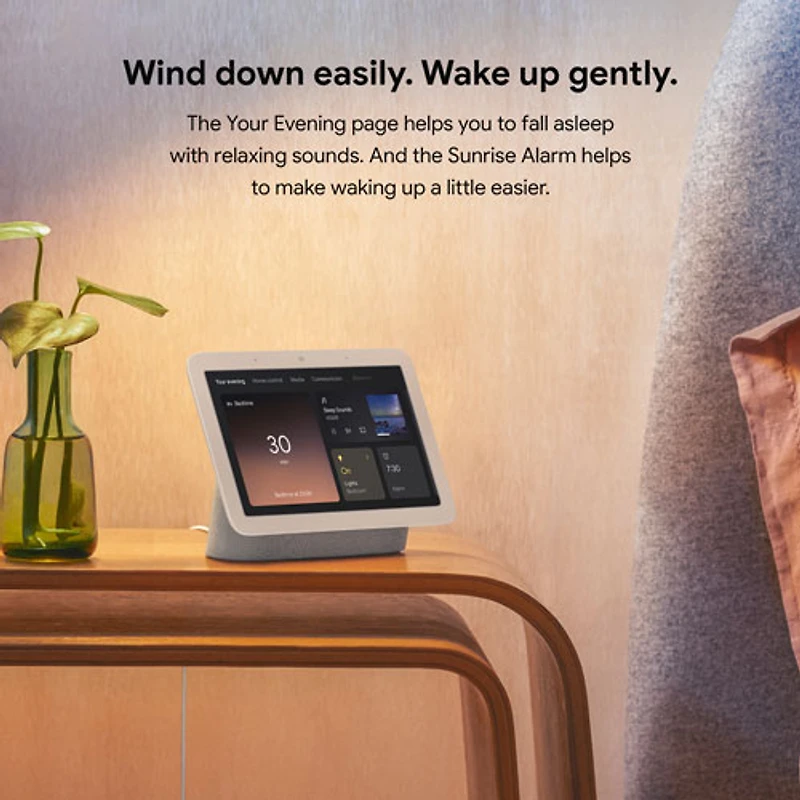 cran intelligent Nest Hub de Google (2e gén.) avec Assistant Google