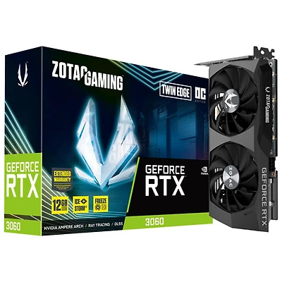 Carte graphique NVIDIA GeForce RTX 3060 Twin Edge OC de ZOTAC avec mémoire GDDR6 de 8 Go