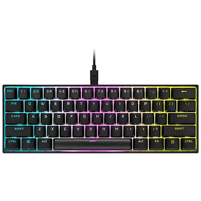 Corsair K65 Mini Backlit Mechanical Cherry MX Speed RGB Silver Gaming Keyboard - Black