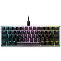Corsair K65 Mini Backlit Mechanical Cherry MX Speed RGB Silver Gaming Keyboard - Black