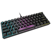 Corsair K65 Mini Backlit Mechanical Cherry MX Speed RGB Silver Gaming Keyboard - Black