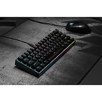 Corsair K65 Mini Backlit Mechanical Cherry MX Speed RGB Silver Gaming Keyboard - Black