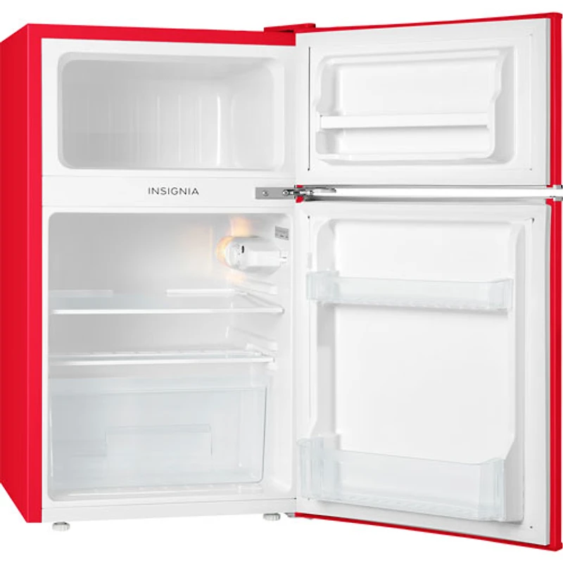 Insignia 3.1 Cu. Ft. Retro Bar Fridge w/Top Freezer (NS-CFR32MT1) - Red - Only at Best Buy