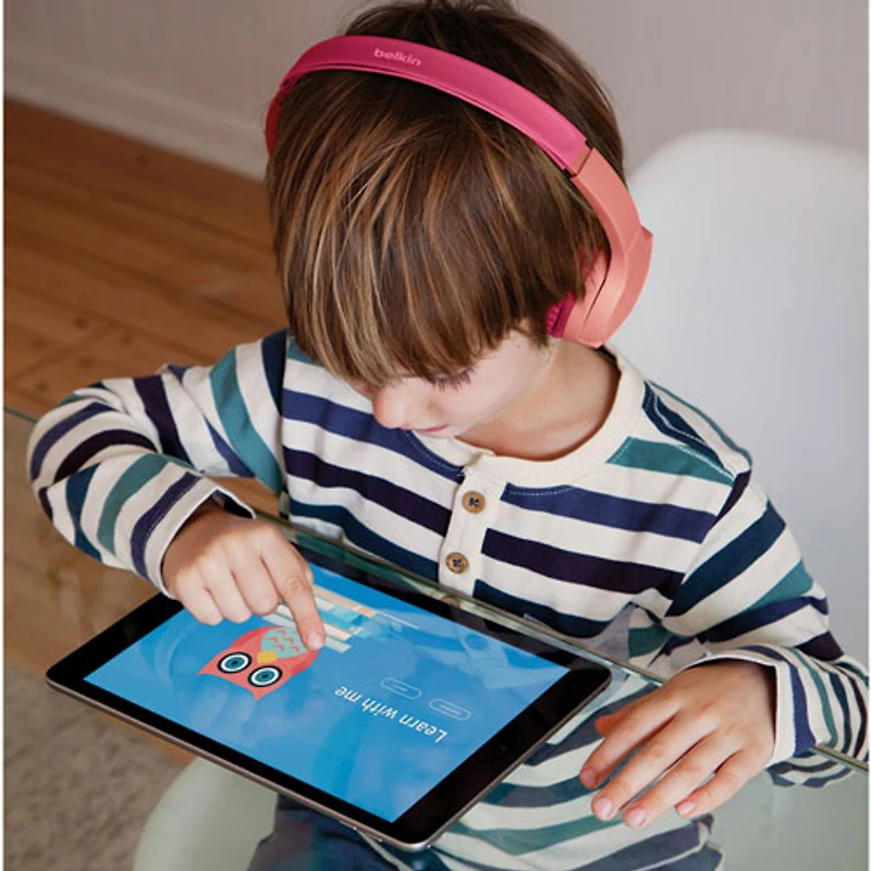 Belkin SoundForm Mini On-Ear Bluetooth Kids Headphones - Pink