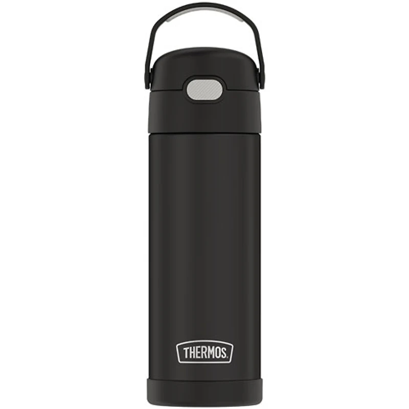 Thermos FUNtainer 350ml (12 oz.) Stainless Steel Water Bottle with Pop-up Straw - Black