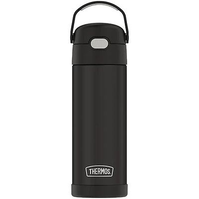 Thermos FUNtainer 350ml (12 oz.) Stainless Steel Water Bottle with Pop-up Straw - Black