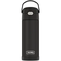 Thermos FUNtainer 350ml (12 oz.) Stainless Steel Water Bottle with Pop-up Straw - Black