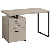 Monarch Floating 47.25"W Computer Desk with 3 Drawers - Taupe/Black