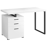 Bureau d'ordinateur flottant avec 3 tiroirs de 47,25 po de largeur de Monarch - Blanc/Noir
