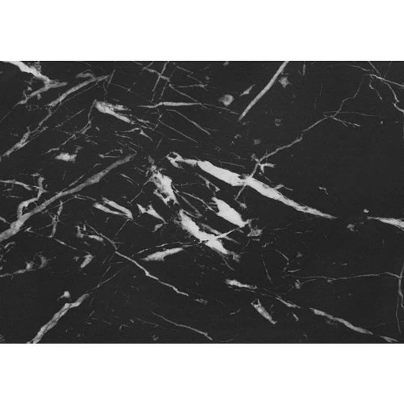 Bureau ordinateur à cadre en métal avec tiroir de 42,25 po de largeur de Monarch - Marbre noir/Noir