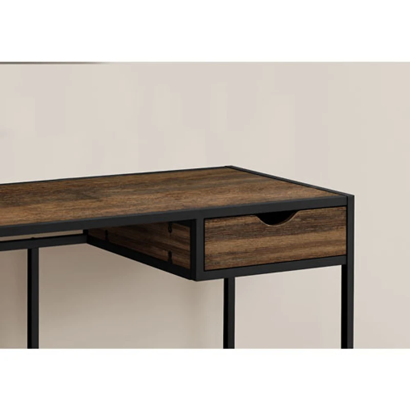 Monarch Metal-Frame 42.25"W Computer Desk with Drawer - Brown/Black