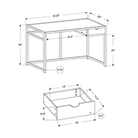 Monarch Metal-Frame 42.25"W Computer Desk with Drawer - Brown/Black