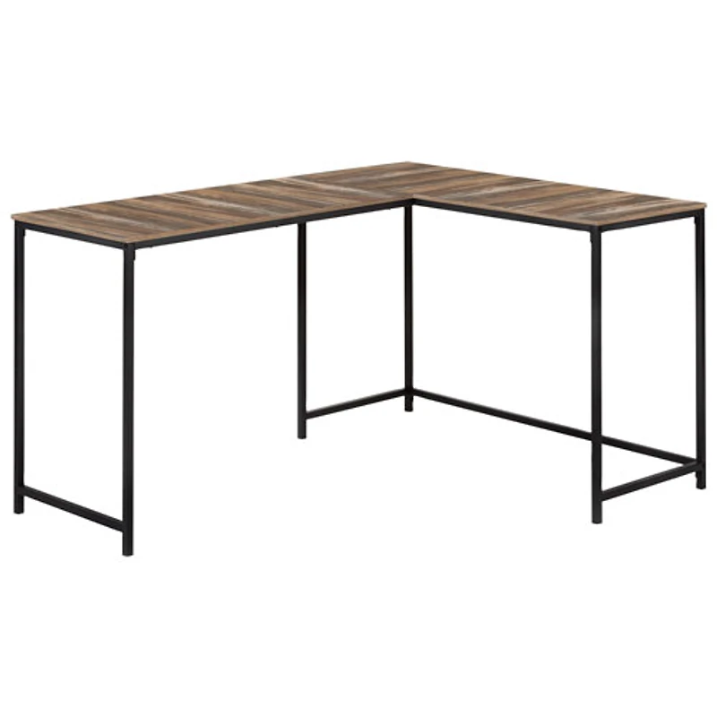 Bureau d'ordinateur en angle de 58,25 po de largeur de Monarch - Brun/Noir