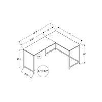 Bureau d'ordinateur en angle de 58,25 po de largeur de Monarch - Brun/Noir