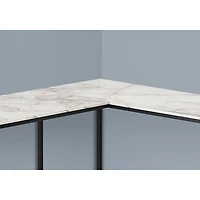 Monarch Corner 58.25"W Computer Desk - White Marble/Black