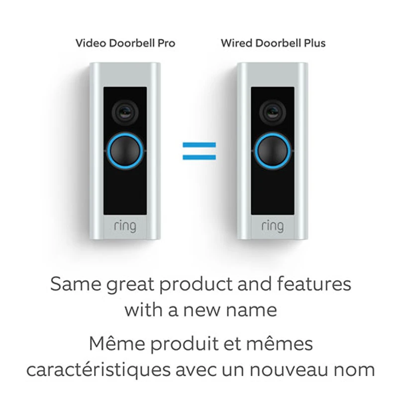 Sonnette vidéo Wi-Fi avec fil Plus de Ring - Nickel satiné