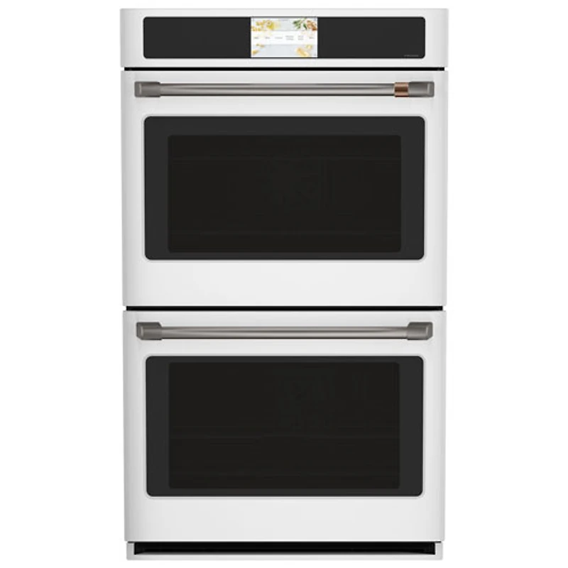 Cafe 30" 10 Cu. Ft. Double True Convection Electric Wall Oven (CTD90DP4NW2) - Matte White