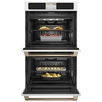 Cafe 30" 10 Cu. Ft. Double True Convection Electric Wall Oven (CTD90DP4NW2) - Matte White