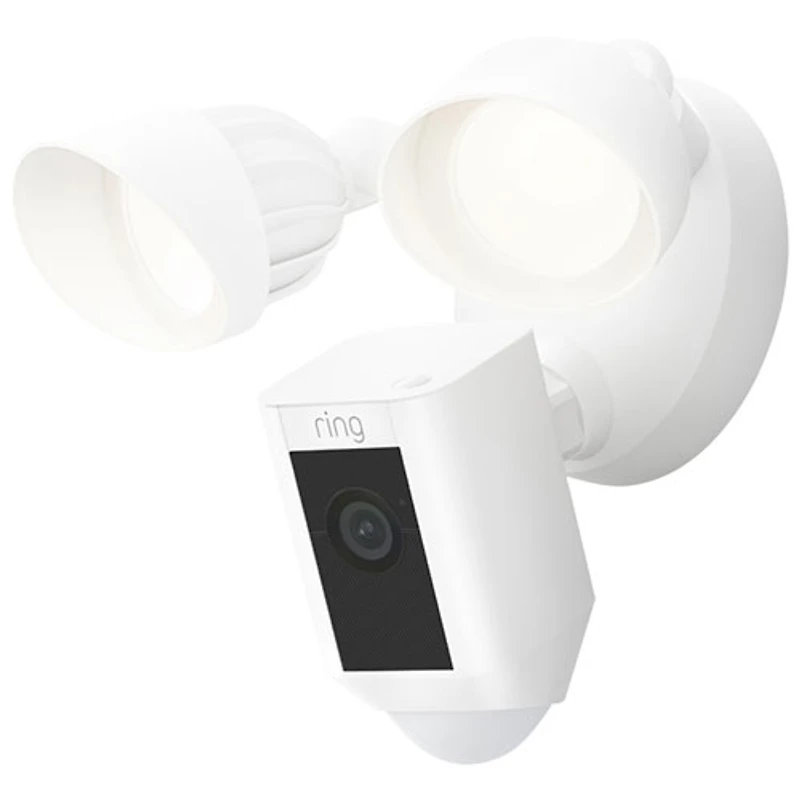 Caméra IP HD 1080p avec fil d'extérieur Floodlight Cam Wired Plus de Ring - Blanc