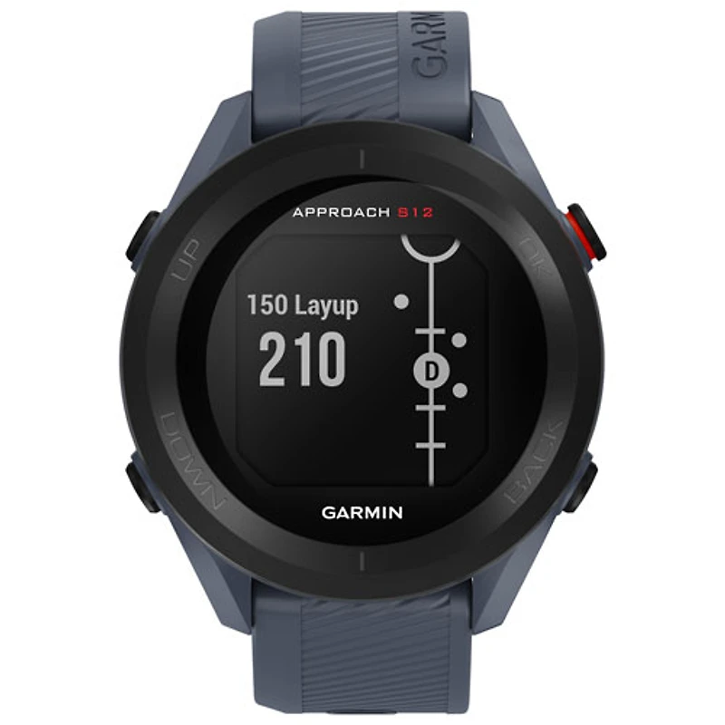 Montre intelligente Bluetooth de 43,7 mm Approach S12 de Garmin pour le golf - Bleu granite
