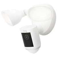 Ring Floodlight Cam Pro Wired Wi-Fi 2K Camera with Ring Vision, 2 LED Lights & 3D Motion Detection - White
