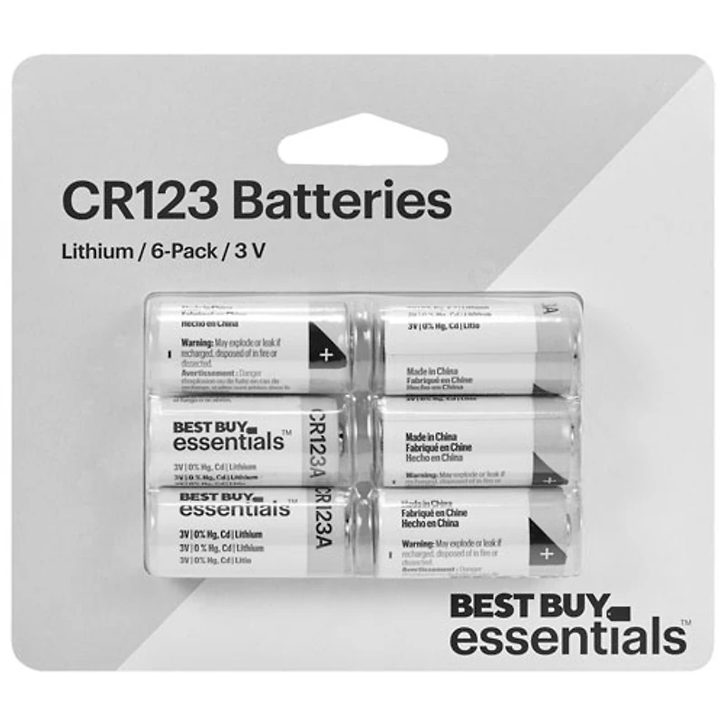 Piles au lithium CR123 Best Buy Essentials - Paquet de 6