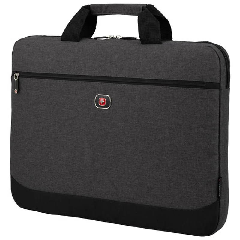 Housse pour portable de 17 po en tissu texturé de Wenger - Gris/Noir